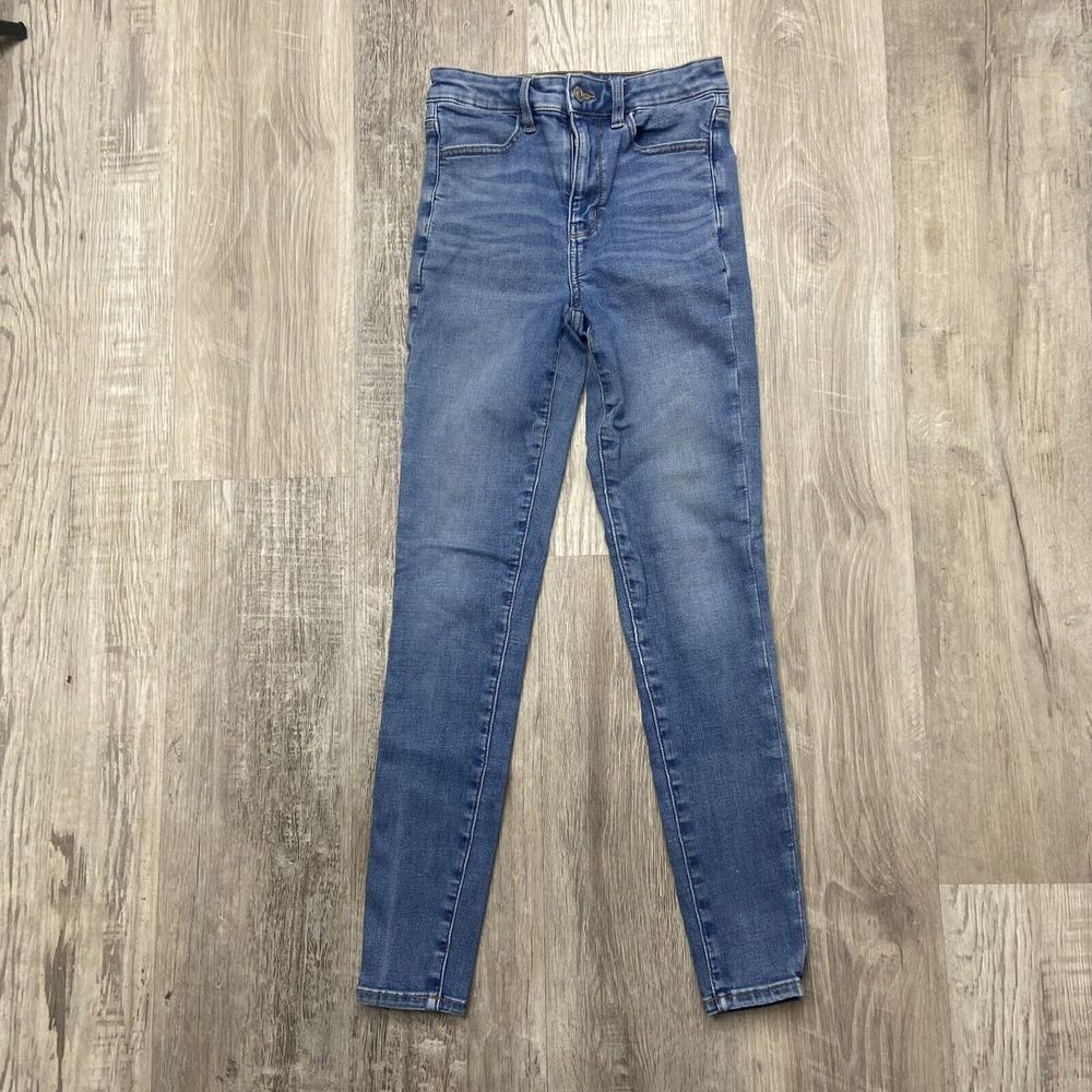 American‎ Eagle Size 0 Super Hi Rise Jegging Light Stretch Denim Womens Jeans